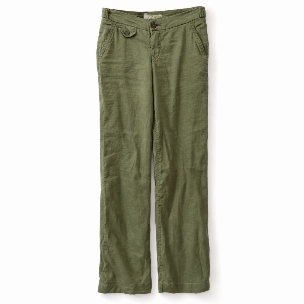 Anthropologie Level 99 Olive Green Straight Leg Pants Size 25